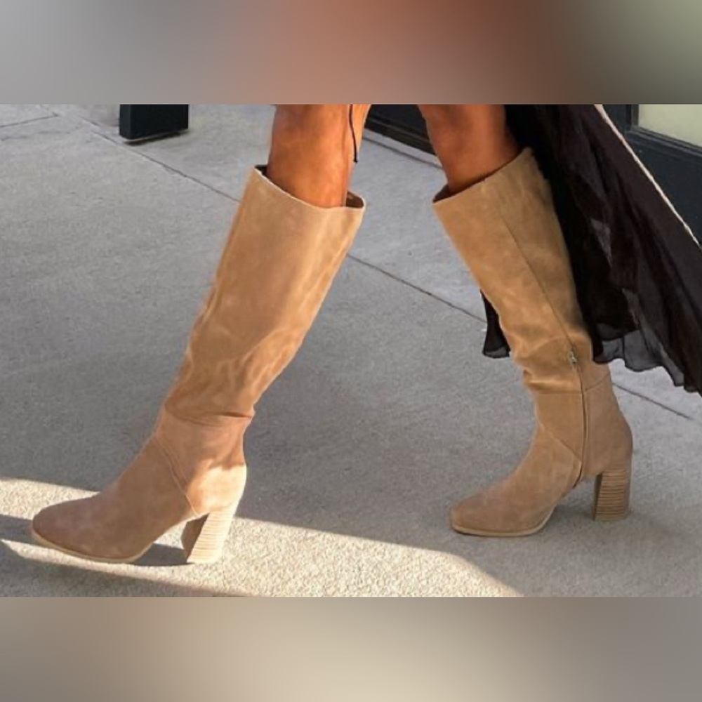 NWT New York & Company Suede Taupe Over the Knee Boots size: 9M